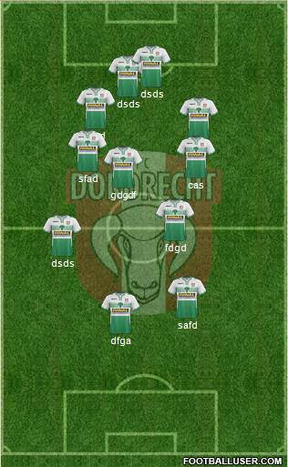 FC Dordrecht 3-5-1-1 football formation
