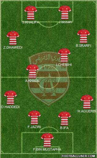 Club Africain Tunis 4-1-3-2 football formation