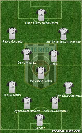 U.D. Mérida 4-5-1 football formation