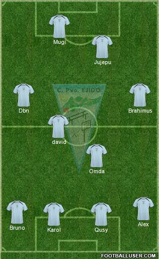 C.P. Ejido S.A.D. 4-4-2 football formation