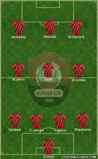 Al-Ra'eed 4-3-3 football formation
