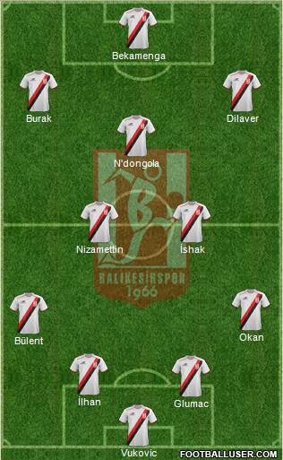 Balikesirspor 4-1-2-3 football formation