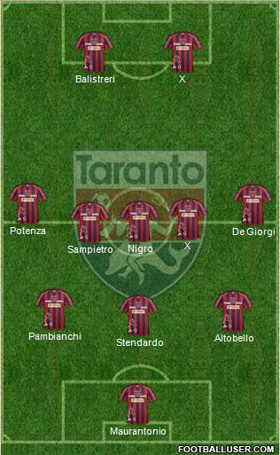 Taranto 3-5-2 football formation