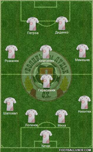 SC Volyn Lutsk 4-1-3-2 football formation