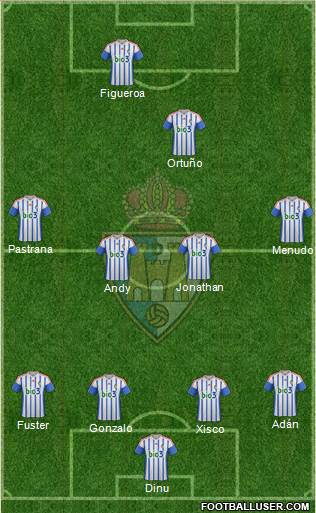 S.D. Ponferradina 4-4-1-1 football formation