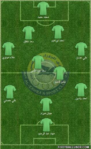 Al-Zawra'a Sports Club 4-5-1 football formation