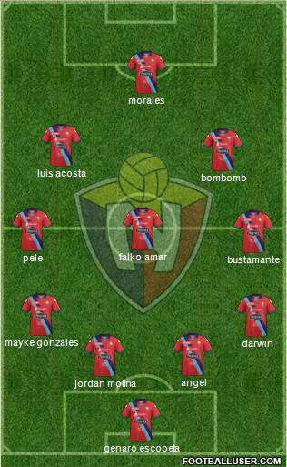 CD El Nacional 4-3-2-1 football formation