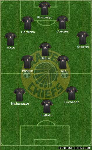 Kaizer Chiefs 4-3-3 football formation