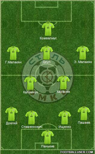 Stal Dniprodzergyns'k 4-2-3-1 football formation