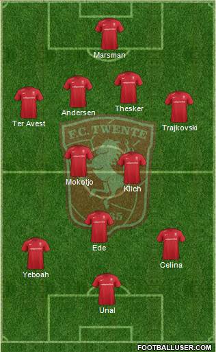 FC Twente 4-5-1 football formation