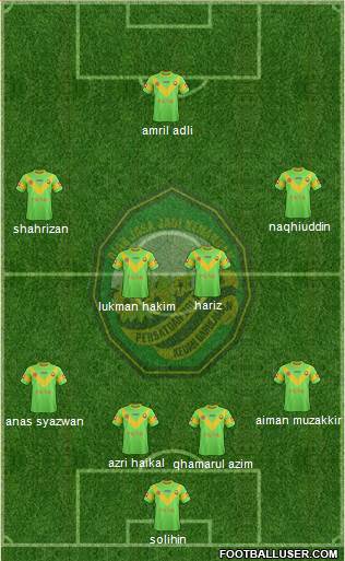 Kedah 4-4-1-1 football formation