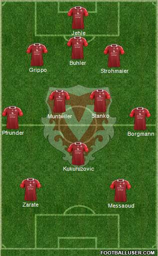 FC Vaduz 3-4-1-2 football formation