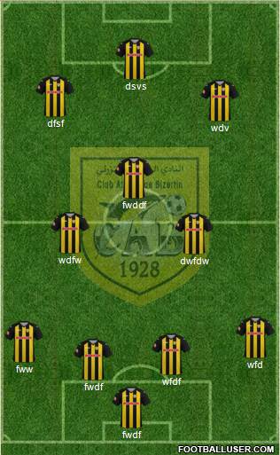 Club Athlétique Bizertin 5-3-2 football formation