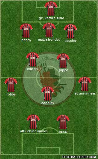 Foggia 3-4-1-2 football formation