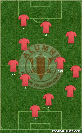 Alumni de Villa María 4-1-3-2 football formation