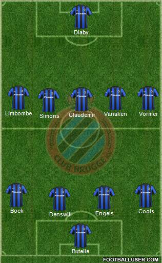 Club Brugge KV 4-5-1 football formation