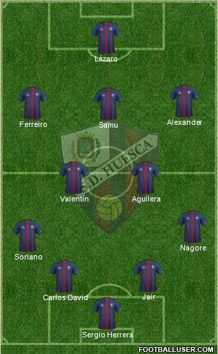 S.D. Huesca 4-1-2-3 football formation