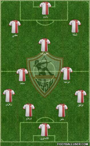 Zamalek Sporting Club 4-2-1-3 football formation