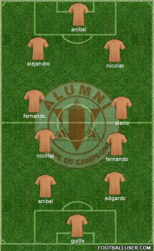 Alumni de Villa María 5-4-1 football formation