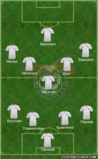 Stal Alchevsk 4-3-2-1 football formation