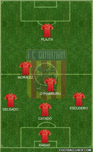 Catanzaro 4-3-2-1 football formation