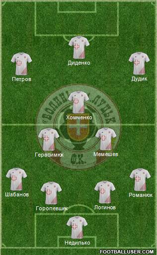 SC Volyn Lutsk 4-2-2-2 football formation