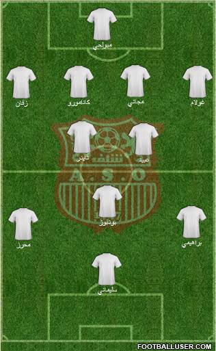 Amel Saad Olympic Chlef 4-3-2-1 football formation