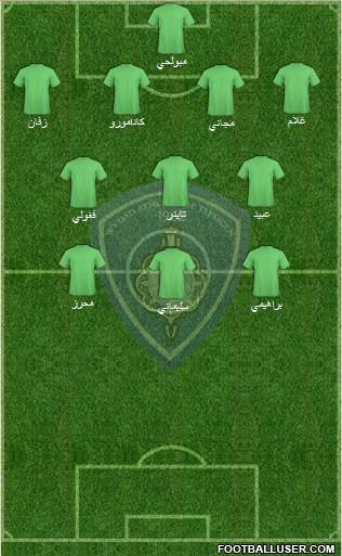 Widad Amel de Tlemcen 4-3-3 football formation