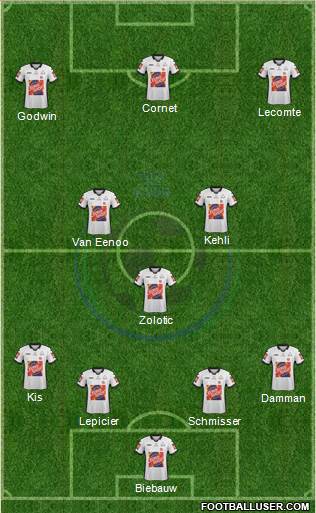 KSV Roeselare 4-3-3 football formation