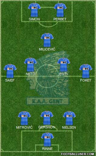 KAA Gent 3-5-2 football formation