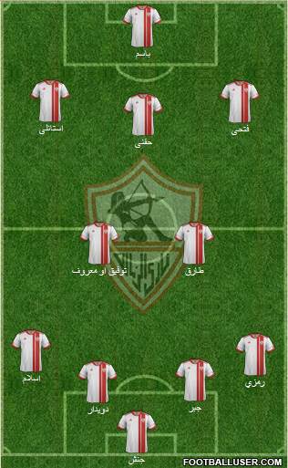 Zamalek Sporting Club 4-2-4 football formation