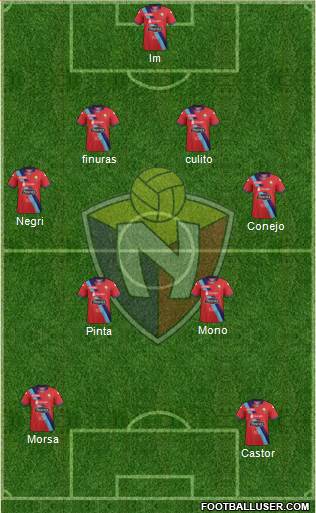 CD El Nacional 5-4-1 football formation