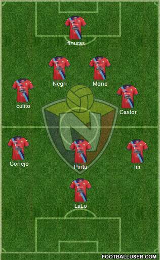 CD El Nacional 5-4-1 football formation