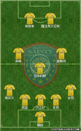 Jiangsu Shuntian 5-3-2 football formation