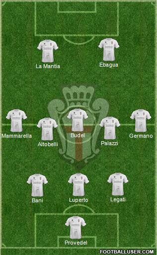 Pro Vercelli 3-5-2 football formation