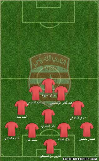 Club Africain Tunis 4-3-2-1 football formation