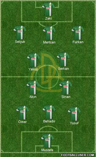 Darica Gençlerbirligi 3-5-1-1 football formation