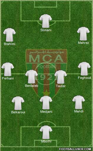Mouloudia Club d'Alger 3-4-3 football formation