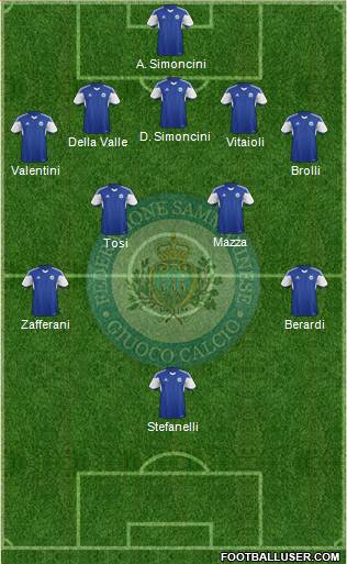 San Marino 5-4-1 football formation