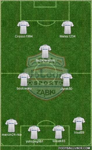 Dolcan Zabki 4-1-2-3 football formation