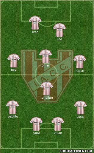 Instituto de Córdoba 4-3-1-2 football formation
