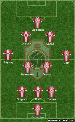 R Antwerp FC 3-4-2-1 football formation