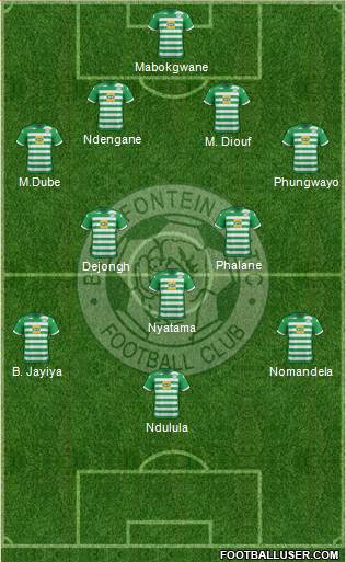 Bloemfontein Celtic 4-2-3-1 football formation