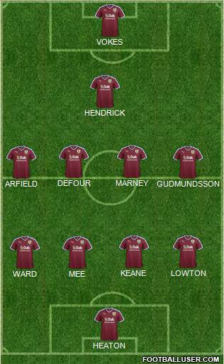 Burnley 4-4-1-1 football formation