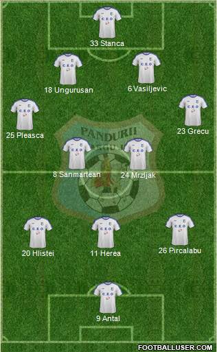 CS Pandurii Lignitul Târgu Jiu football formation