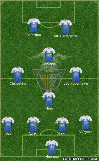 C.F. Badalona 4-4-2 football formation