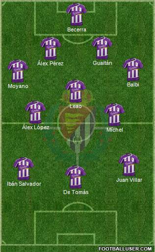 R. Valladolid C.F., S.A.D. 3-5-1-1 football formation