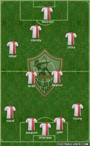 Zamalek Sporting Club 4-4-1-1 football formation