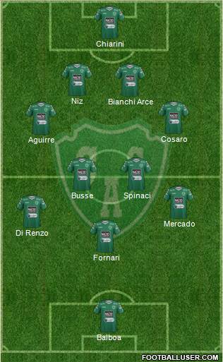 Sarmiento de Junín 4-2-3-1 football formation