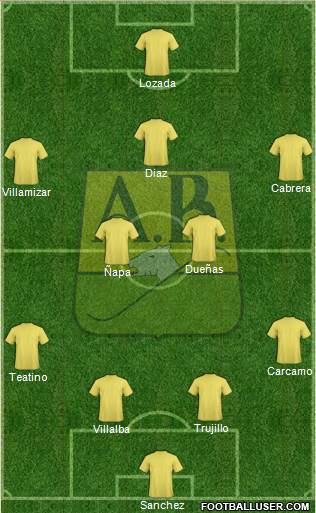 CA Bucaramanga CD 4-4-1-1 football formation